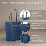 Briggs & Riley Vertical Tote Bag for Women & Men - Nylon Tote Bag for Weekend Travel & Work, Carry On Handbag, Smooth Zipper Closure, Fits 15" Laptop - Rhapsody Collection, Navy