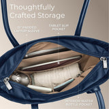 Briggs & Riley Vertical Tote Bag for Women & Men - Nylon Tote Bag for Weekend Travel & Work, Carry On Handbag, Smooth Zipper Closure, Fits 15" Laptop - Rhapsody Collection, Navy