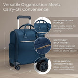 Briggs & Riley Wheeled Cabin Bag - Carry On Luggage for Travel, Suitcases with Wheels, Softside Rolling Bag for Men & Women, Interlocking Handle, Fits up to 13" Laptop - Rhapsody Collection, Navy