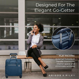 Briggs & Riley Wheeled Cabin Bag - Carry On Luggage for Travel, Suitcases with Wheels, Softside Rolling Bag for Men & Women, Interlocking Handle, Fits up to 13" Laptop - Rhapsody Collection, Navy