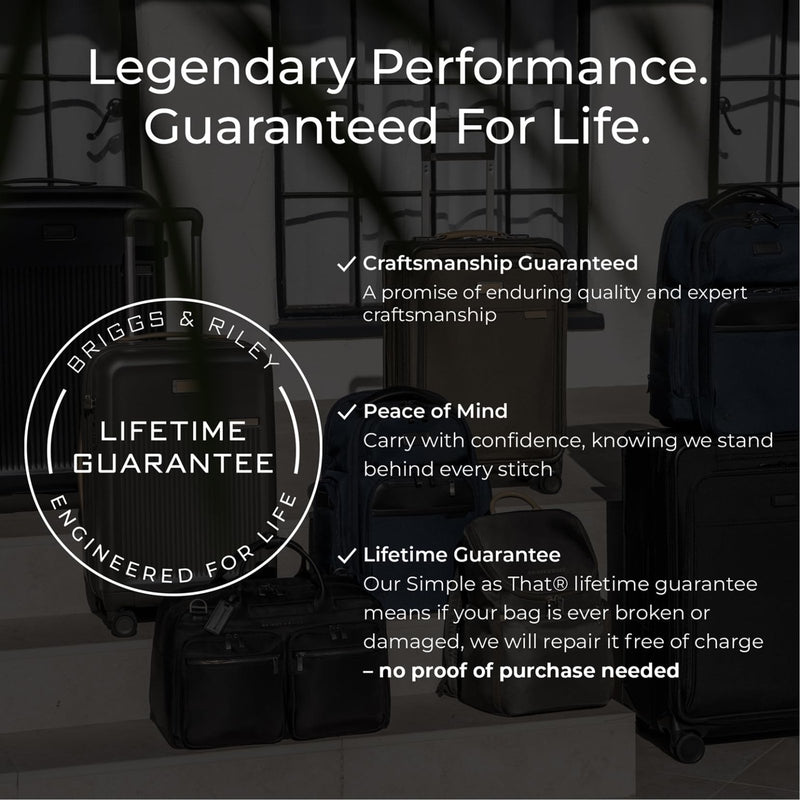 Briggs & Riley Wheeled Cabin Bag - Carry On Luggage for Travel, Suitcases with Wheels, Softside Rolling Bag for Men & Women, Interlocking Handle, Fits up to 13" Laptop - Rhapsody Collection, Navy