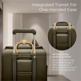 Briggs & Riley Wheeled Cabin Bag - Carry On Luggage for Travel, Suitcases with Wheels, Softside Rolling Bag for Men & Women, Interlocking Handle, Fits up to 13" Laptop - Rhapsody Collection, Olive
