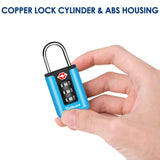 BRILLIRARE 2 Pack TSA Approved Luggage Locks, Combination Travel Padlock, 3 - Digit Waterproof Lock, TSA Accepted Outdoor Keyless Resettable Lock for Lockers, Bags, Backpack, Gym, Gate - Blue