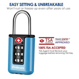 BRILLIRARE 2 Pack TSA Approved Luggage Locks, Combination Travel Padlock, 3 - Digit Waterproof Lock, TSA Accepted Outdoor Keyless Resettable Lock for Lockers, Bags, Backpack, Gym, Gate - Blue