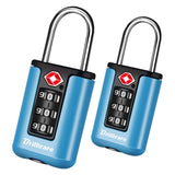 BRILLIRARE 2 Pack TSA Approved Luggage Locks, Combination Travel Padlock, 3 - Digit Waterproof Lock, TSA Accepted Outdoor Keyless Resettable Lock for Lockers, Bags, Backpack, Gym, Gate - Blue