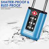 BRILLIRARE 2 Pack TSA Approved Luggage Locks, Combination Travel Padlock, 3 - Digit Waterproof Lock, TSA Accepted Outdoor Keyless Resettable Lock for Lockers, Bags, Backpack, Gym, Gate - Blue