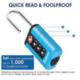 BRILLIRARE 2 Pack TSA Approved Luggage Locks, Combination Travel Padlock, 3 - Digit Waterproof Lock, TSA Accepted Outdoor Keyless Resettable Lock for Lockers, Bags, Backpack, Gym, Gate - Blue