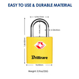 BRILLIRARE 4 Pack TSA Approved Luggage Locks with Keys, Travel Padlock, Zinc Alloy Waterproof Keyed Lock, TSA Outdoor Metal Lock for Lockers, Bags, Backpack, Gym, Gate - Yellow