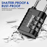 Brillirare 8 Pack Combination Lock, 3 - Digit Waterproof Keyless Padlock, Zinc Alloy Outdoor Resettable Travel Luggage Locks for Backpack, Gym Locker, Hasp, Fence, Gate, Case, Toolbox - Black