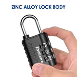 Brillirare 8 Pack Combination Lock, 3 - Digit Waterproof Keyless Padlock, Zinc Alloy Outdoor Resettable Travel Luggage Locks for Backpack, Gym Locker, Hasp, Fence, Gate, Case, Toolbox - Black