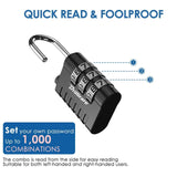 Brillirare 8 Pack Combination Lock, 3 - Digit Waterproof Keyless Padlock, Zinc Alloy Outdoor Resettable Travel Luggage Locks for Backpack, Gym Locker, Hasp, Fence, Gate, Case, Toolbox - Black