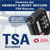 Brinks TSA Accepted Indicator Luggage Lock, Black - Resettable 3 - Dial Combination, 2.5 inch Long Cable Shackle, New More Secure TSA008 Key, 4 Pack