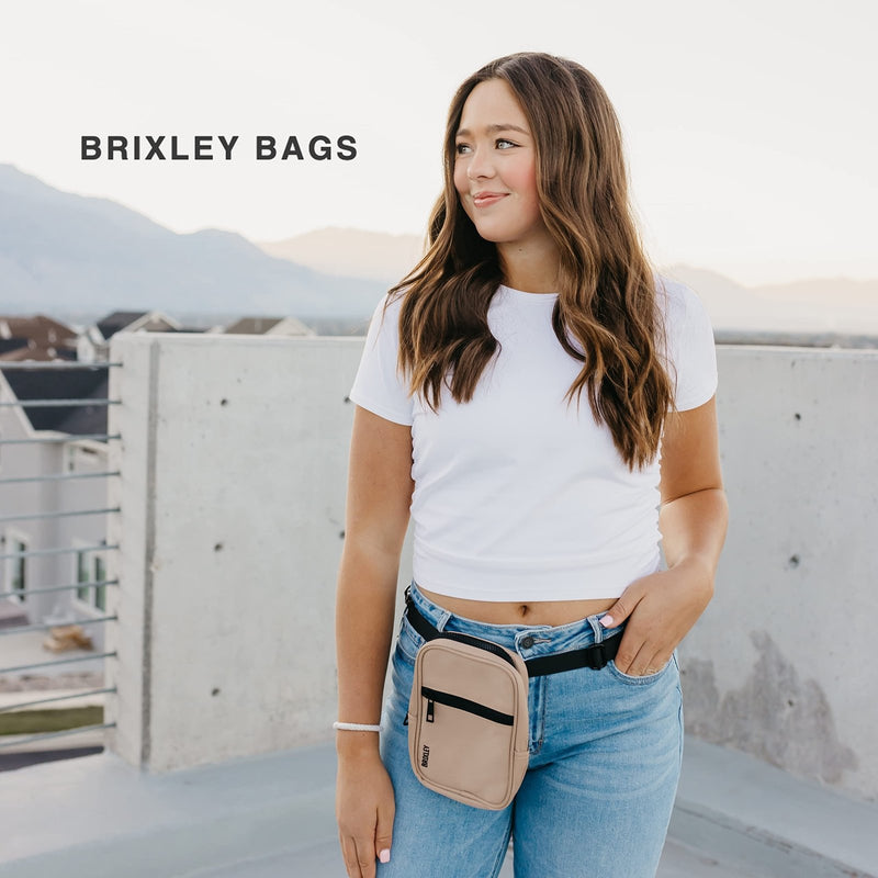 Brixley Crossbody Sling Bag – Travel Purse for Women, 9 Pocket Sling Pack, 5 Multi - Position Wear Fanny Pack for Everyday & Trips