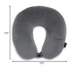 Brookstone Microbead Travel Head and Neck Pillow Lightweight and Plush with Phone or Headphone Pocket, Dark Grey
