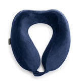 Brookstone Neck Travel Pillow - Lightweight Contoured Memory Foam Stuffable Travel Neck Pillow for Sleeping, Car, & Airplane, Size One Size, Blue