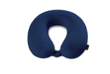 Brookstone Travel Neck Pillow - Lightweight Fleece Casing U - Shaped Stuffable Memory Foam Travel Pillow for Sleeping and Neck Support, Blue