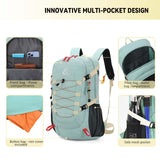 Bseash 40L Waterproof Hiking Backpack with Rain Cover, Outdoor Sport Travel Bag Daypack for Camping Climbing Skiing Cycling (Pea - green)