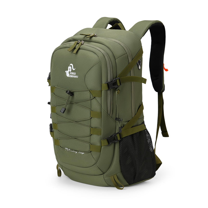 Bseash 40L Waterproof Hiking Camping Backpack with Rain Cover, Outdoor Sport Travel Bag Daypack for Climbing Skiing Cycling (Army Green)