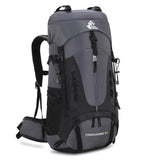 Bseash 60L Hiking Camping Backpack with Rain Cover, Waterproof Large Capacity Outdoor Sport Travel Daypack Climbing Touring (Gray)