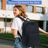 BTOOP Backpack for School Girls Teens Lightweight College Bookbag Casual Work Travel Laptop Backpack for Women Water Resistant Black Backpacks(Black)