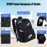 BTOOP Backpack for School Girls Teens Lightweight College Bookbag Casual Work Travel Laptop Backpack for Women Water Resistant Black Backpacks(Black)