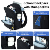 BTOOP Backpack for School Girls Teens Lightweight College Bookbag Casual Work Travel Laptop Backpack for Women Water Resistant Black Backpacks(Black)