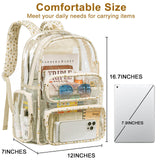 BTOOP Clear Backpack Heavy Duty Transparent Backpack 17" See Through Bookbag for College Work Festival Security with Padded Strap Large Capacity
