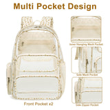 BTOOP Clear Backpack Heavy Duty Transparent Backpack 17" See Through Bookbag for College Work Festival Security with Padded Strap Large Capacity