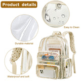 BTOOP Clear Backpack Heavy Duty Transparent Backpack 17" See Through Bookbag for College Work Festival Security with Padded Strap Large Capacity