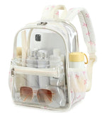 BTOOP Clear Mini Backpack for Stadium Events 12x12x6 Small Transparent Backpacks Plastic See Through Clear Bag for Concerts Work Festival Security Travel