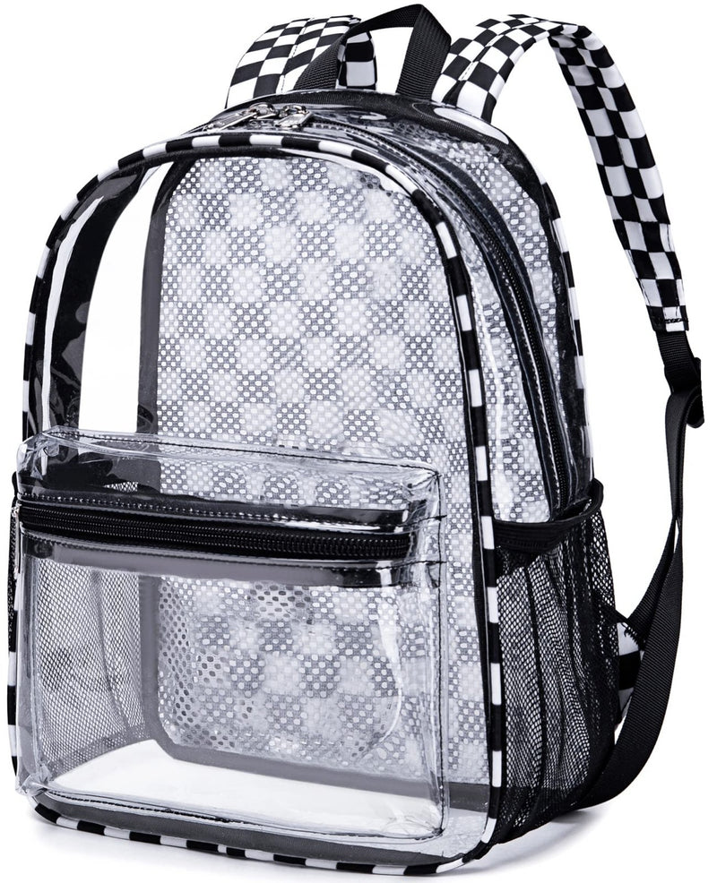 BTOOP Clear Mini Backpack for Stadium Events 12x12x6 Small Transparent Backpacks Plastic See Through Clear Bag for Concerts Work Festival Security Travel
