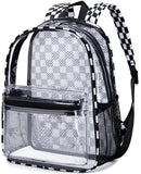 BTOOP Clear Mini Backpack for Stadium Events 12x12x6 Small Transparent Backpacks Plastic See Through Clear Bag for Concerts Work Festival Security Travel