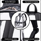 BTOOP Clear Mini Backpack for Stadium Events 12x12x6 Small Transparent Backpacks Plastic See Through Clear Bag for Concerts Work Festival Security Travel