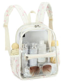 BTOOP Clear Mini Backpack for Stadium Events 12x12x6 Small Transparent Backpacks Plastic See Through Clear Bag for Concerts Work Festival Security Travel