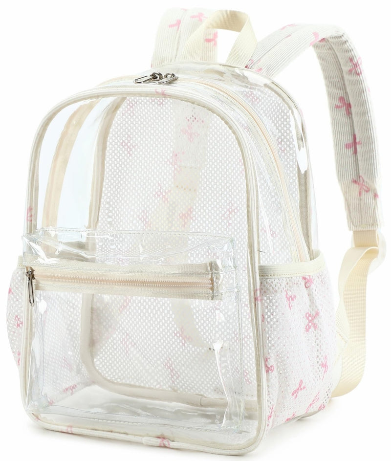 BTOOP Clear Mini Backpack for Stadium Events 12x12x6 Small Transparent Backpacks Plastic See Through Clear Bag for Concerts Work Festival Security Travel