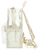 BTOOP Clear Mini Backpack for Stadium Events 12x12x6 Small Transparent Backpacks Plastic See Through Clear Bag for Concerts Work Festival Security Travel