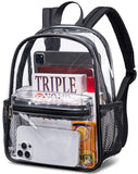 BTOOP Clear Mini Backpack for Stadium Events 12x12x6 Small Transparent Backpacks Plastic See Through Clear Bag for Concerts Work Festival Security Travel