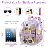 BTOOP Clear Mini Backpack for Stadium Events 12x12x6 Small Transparent Backpacks Plastic See Through Clear Bag for Concerts Work Festival Security Travel
