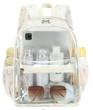 BTOOP Clear Mini Backpack for Stadium Events 12x12x6 Small Transparent Backpacks Plastic See Through Clear Bag for Concerts Work Festival Security Travel