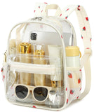 BTOOP Clear Mini Backpack for Stadium Events 12x12x6 Small Transparent Backpacks Plastic See Through Clear Bag for Concerts Work Festival Security Travel