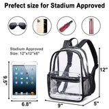 BTOOP Clear Mini Backpack for Stadium Events 12x12x6 Small Transparent Backpacks Plastic See Through Clear Bag for Concerts Work Festival Security Travel