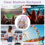 BTOOP Clear Mini Backpack for Stadium Events 12x12x6 Small Transparent Backpacks Plastic See Through Clear Bag for Concerts Work Festival Security Travel