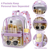 BTOOP Clear Mini Backpack for Stadium Events 12x12x6 Small Transparent Backpacks Plastic See Through Clear Bag for Concerts Work Festival Security Travel