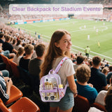 BTOOP Clear Mini Backpack for Stadium Events 12x12x6 Small Transparent Backpacks Plastic See Through Clear Bag for Concerts Work Festival Security Travel