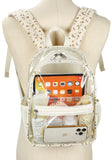 BTOOP Clear Mini Backpack for Stadium Events 12x12x6 Small Transparent Backpacks Plastic See Through Clear Bag for Concerts Work Festival Security Travel