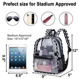 BTOOP Clear Mini Backpack for Stadium Events 12x12x6 Small Transparent Backpacks Plastic See Through Clear Bag for Concerts Work Festival Security Travel