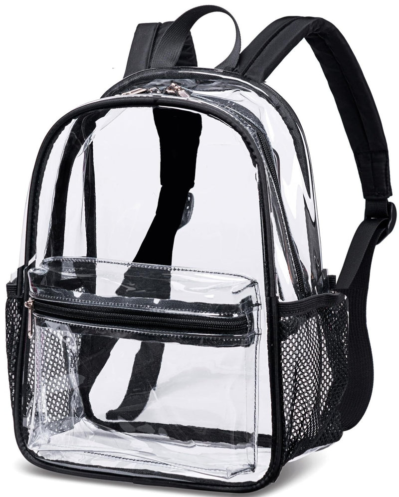 BTOOP Clear Mini Backpack for Stadium Events 12x12x6 Small Transparent Backpacks Plastic See Through Clear Bag for Concerts Work Festival Security Travel