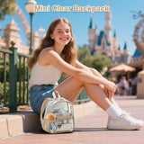 BTOOP Clear Mini Backpack for Stadium Events 12x12x6 Small Transparent Backpacks Plastic See Through Clear Bag for Concerts Work Festival Security Travel Khaki