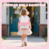 BTOOP Kids Backpack for Girls 3 - 6, Preschool Kindergarten Backpack with Insulated Lunch Compartment & Chest Strap, Cute Lightweight School Travel Bag Fits A4 Folder