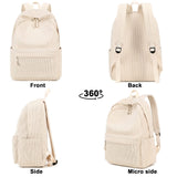 BTOOP School Backpack for Teens Large Corduroy Bookbag Lightweight 15.6 inch Laptop Bag for Girls Women Casual High School College